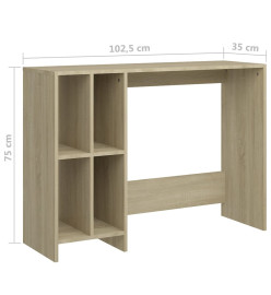 Bureau d'ordinateur portable Chêne 102,5x35x75 cm Aggloméré