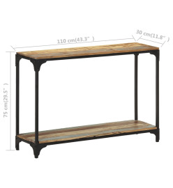 Table console 110x30x75 cm Bois solide de récupération