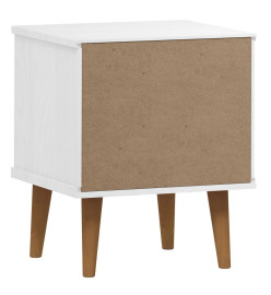 Table de chevet MOLDE Blanc 40x35x48 cm Bois de pin massif