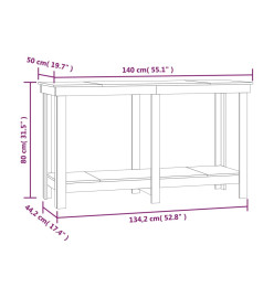 Banc de travail Blanc 140x50x80 cm Bois de pin massif