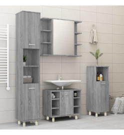 Armoire de bain Sonoma gris 30x30x95 cm Bois d'ingénierie