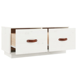 Meuble TV Blanc 80x34x35 cm Bois de pin massif