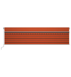 Auvent automatique store capteur de vent LED 6x3m Orange marron