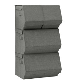 Boîtes de rangement empilables 4 pcs Tissu Anthracite