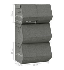 Boîtes de rangement empilables 4 pcs Tissu Anthracite