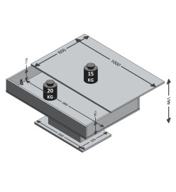 FMD Table basse Gris béton et blanc