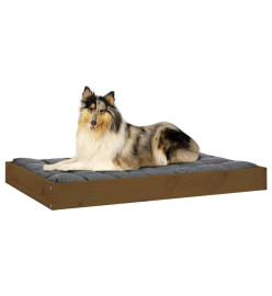 Lit pour chien Marron miel 91,5x64x9 cm Bois de pin solide