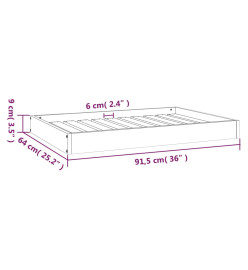 Lit pour chien Marron miel 91,5x64x9 cm Bois de pin solide