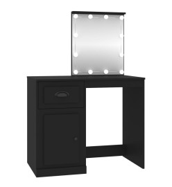 Coiffeuse avec LED noir 90x50x132,5 cm bois d'ingénierie