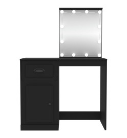 Coiffeuse avec LED noir 90x50x132,5 cm bois d'ingénierie