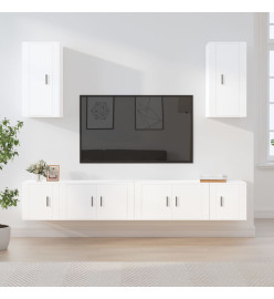 Ensemble de meubles TV 6 pcs Blanc Bois d'ingénierie