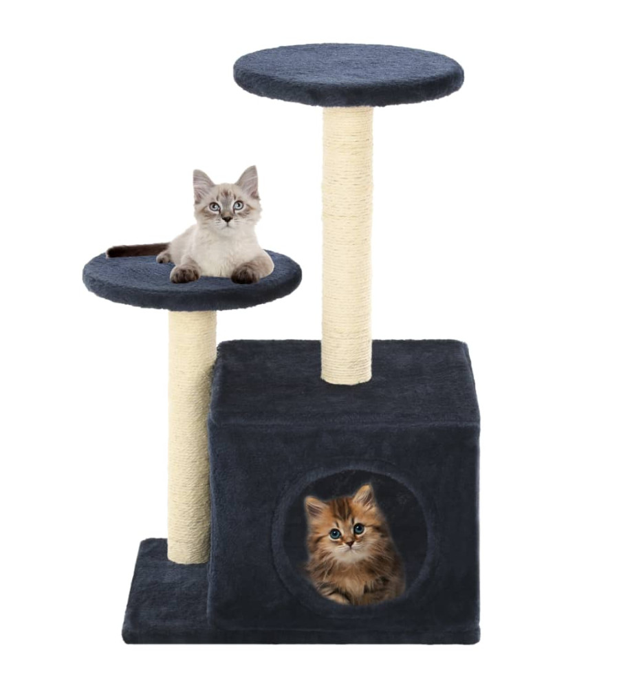 Arbre à chat avec griffoirs en sisal 60cm Bleu foncé