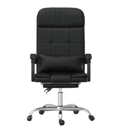 Fauteuil de massage inclinable de bureau Noir Similicuir