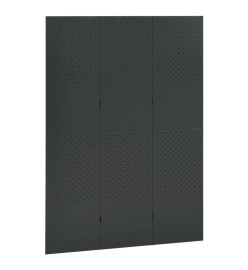 Cloison de séparation 3 panneaux Anthracite 120x180 cm Acier