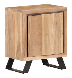 Table de chevet 40x30x50 cm Bois d'acacia avec bord naturel