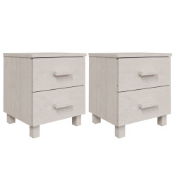 Tables de chevet HAMAR 2 pcs Blanc 40x35x44,5 cm Bois massif