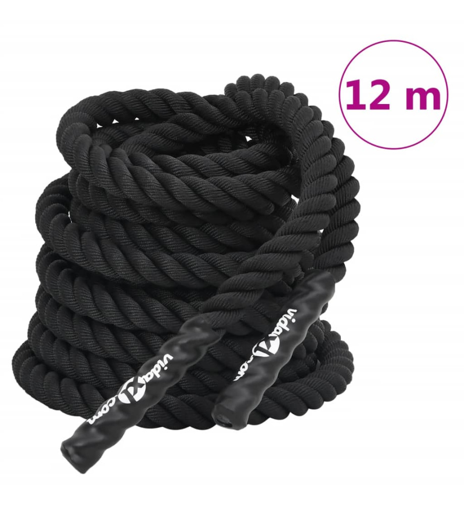 Corde de combat noir 12 m 9 kg polyester