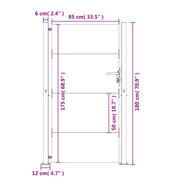 Portail de jardin 105x180 cm acier corten