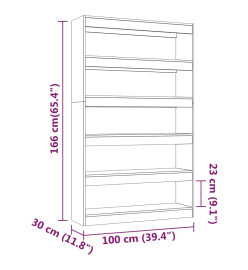 Bibliothèque/Séparateur de pièce Noir 100x30x166 cm
