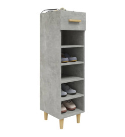 Armoire à chaussures Gris béton 30x35x105 cm Bois d'ingénierie