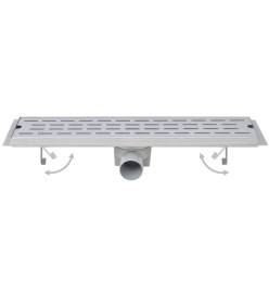 Drain de douche linéaire 2 pc Ligne 830x140 mm Acier inoxydable