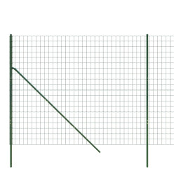 Clôture en treillis métallique vert 1,6x10 m acier galvanisé