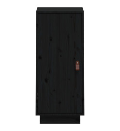 Buffet Noir 34x40x75 cm Bois massif de pin