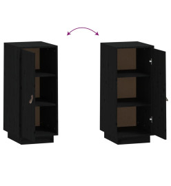 Buffet Noir 34x40x75 cm Bois massif de pin