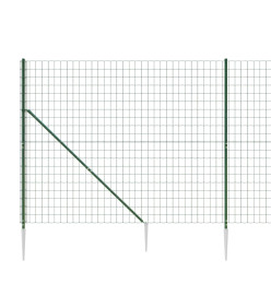 Clôture en treillis métallique et piquet d'ancrage vert 1,6x25m