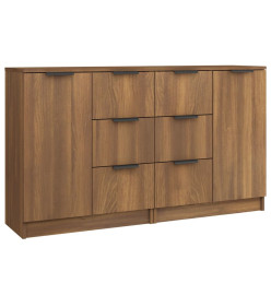 Buffets 2 pcs Chêne marron 60x30x70 cm Bois d'ingénierie
