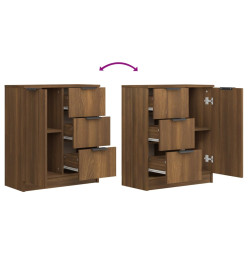 Buffets 2 pcs Chêne marron 60x30x70 cm Bois d'ingénierie