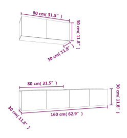 Ensemble de meubles TV 3 pcs Sonoma gris Bois d'ingénierie