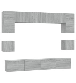 Ensemble de meubles TV 8 pcs Sonoma gris Bois d'ingénierie