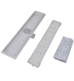 Drain de douche linéaire 2 pcs Ligne 630x140mm Acier inoxydable