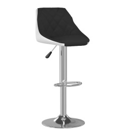 Tabourets de bar lot de 2 noir et blanc similicuir