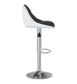 Tabourets de bar lot de 2 noir et blanc similicuir