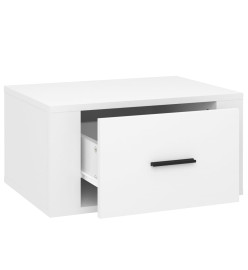 Tables de chevet murales 2 pcs Blanc brillant 50x36x25 cm