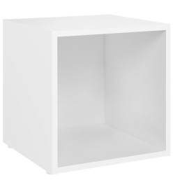 Meubles TV 2 pcs Blanc 37x35x37 cm Aggloméré