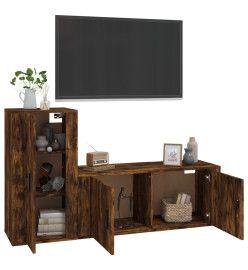 Ensemble de meubles TV 2 pcs Chêne fumé Bois d'ingénierie