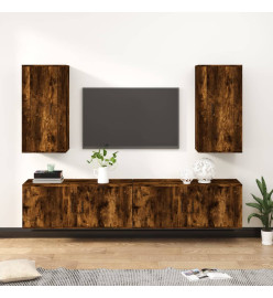 Ensemble de meubles TV 4 pcs Chêne fumé Bois d'ingénierie