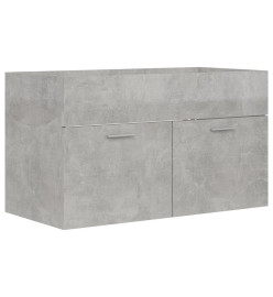 Armoire d'évier Gris béton 80x38,5x46 cm Aggloméré