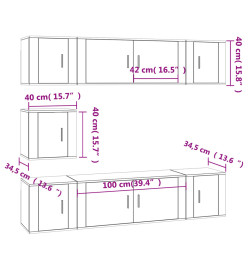 Ensemble de meubles TV 7 pcs Chêne fumé Bois d'ingénierie