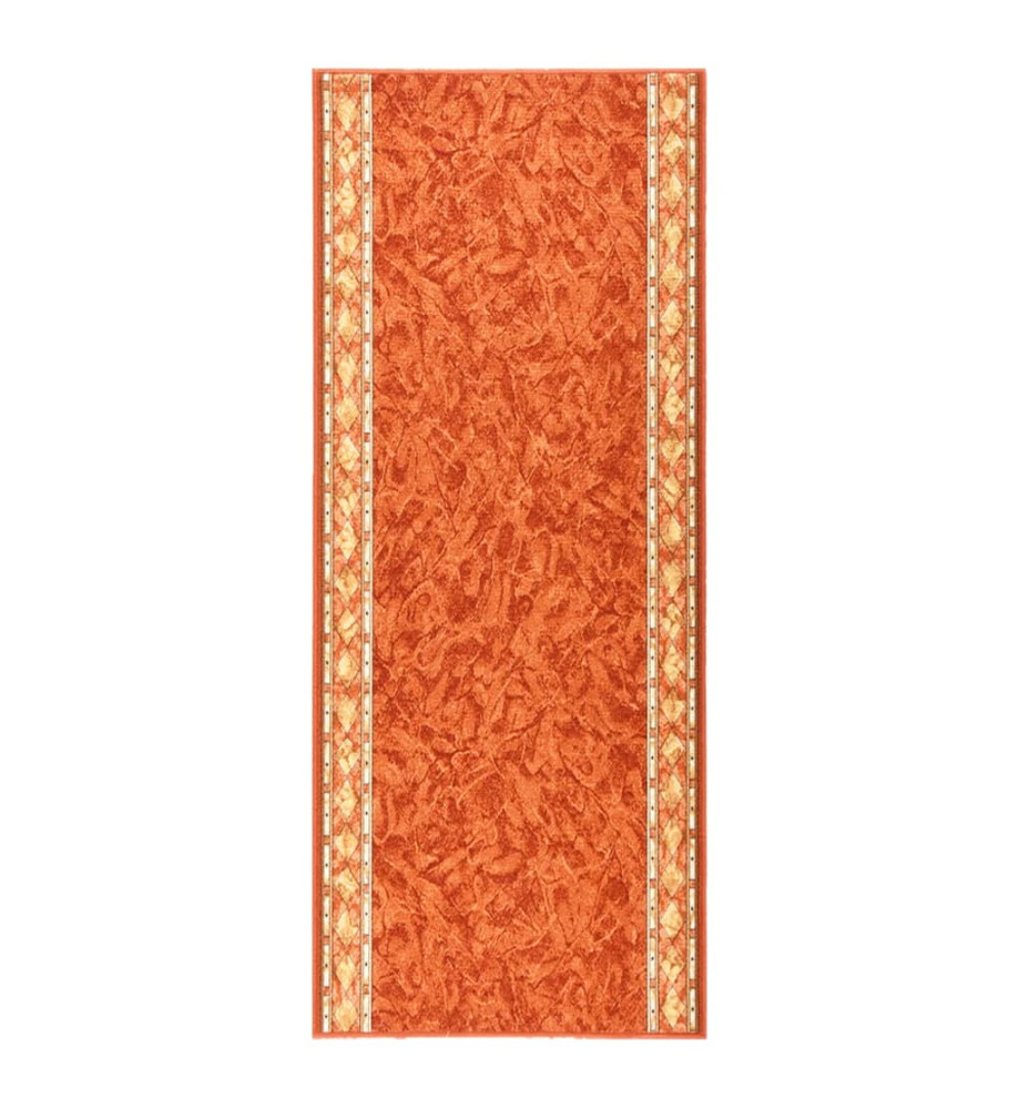 Tapis de couloir antidérapant Terre cuite 100x250 cm