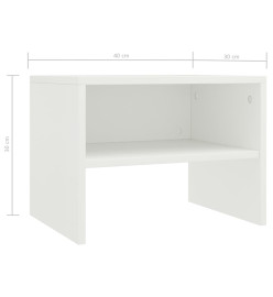 Tables de chevet 2 pcs Blanc 40x30x30 cm Bois d'ingénierie