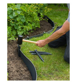 Nature Piquets d'ancrage de jardin 10 pcs noir petit