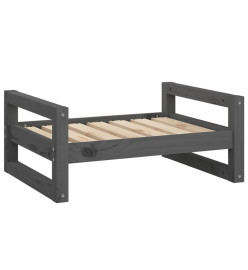 Lit pour chien Gris 65,5x50,5x28 cm Bois de pin solide