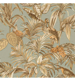 DUTCH WALLCOVERINGS Papier peint Bird-of-Paradise Bleu sarcelle