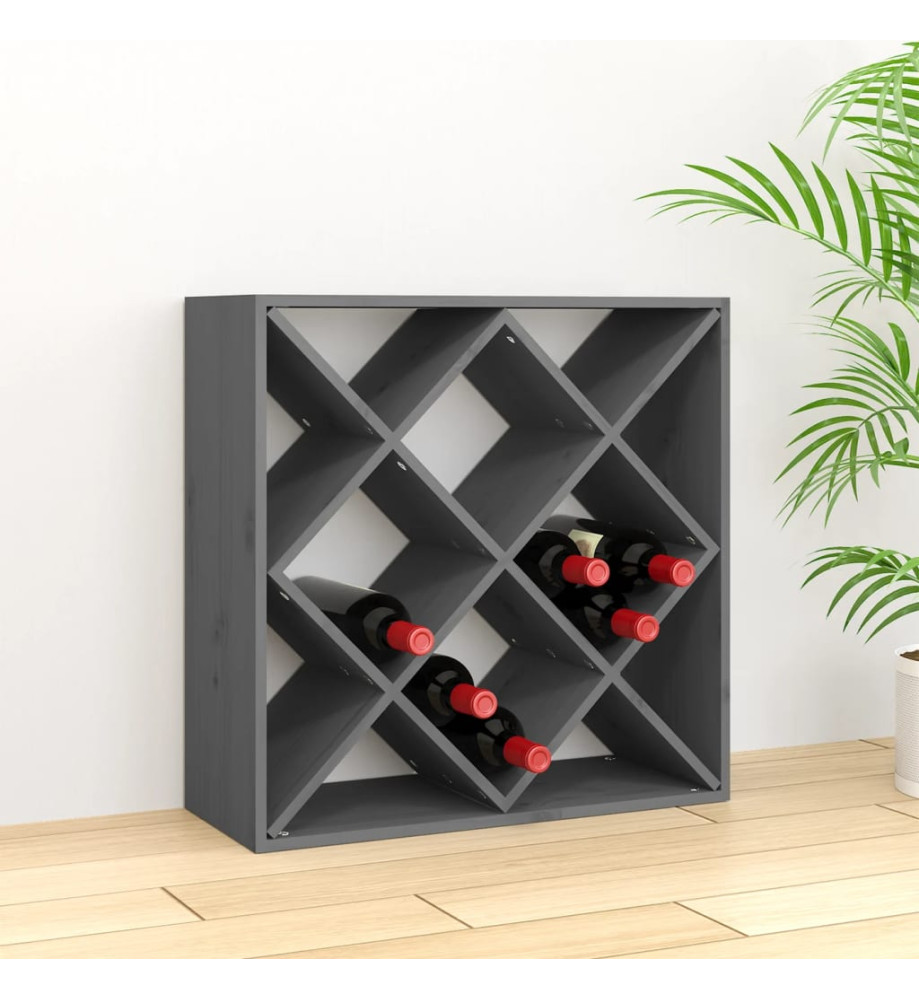 Armoire à vin Gris 62x25x62 cm Bois de pin massif Armoire à vin Gris 62x25x62 cm Bois de pin massif