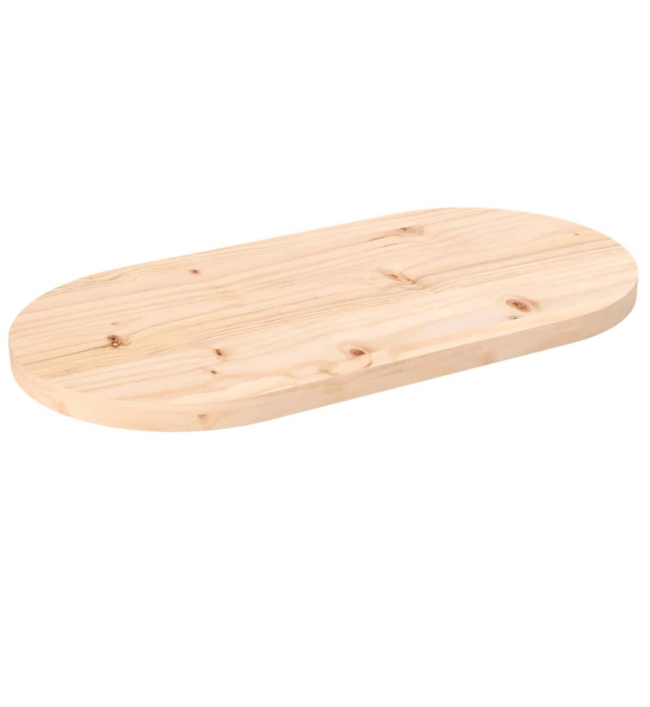 Dessus de table 80x40x2,5 cm bois de pin massif ovale