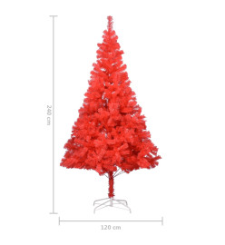 Sapin de Noël artificiel avec support rouge 240 cm PVC